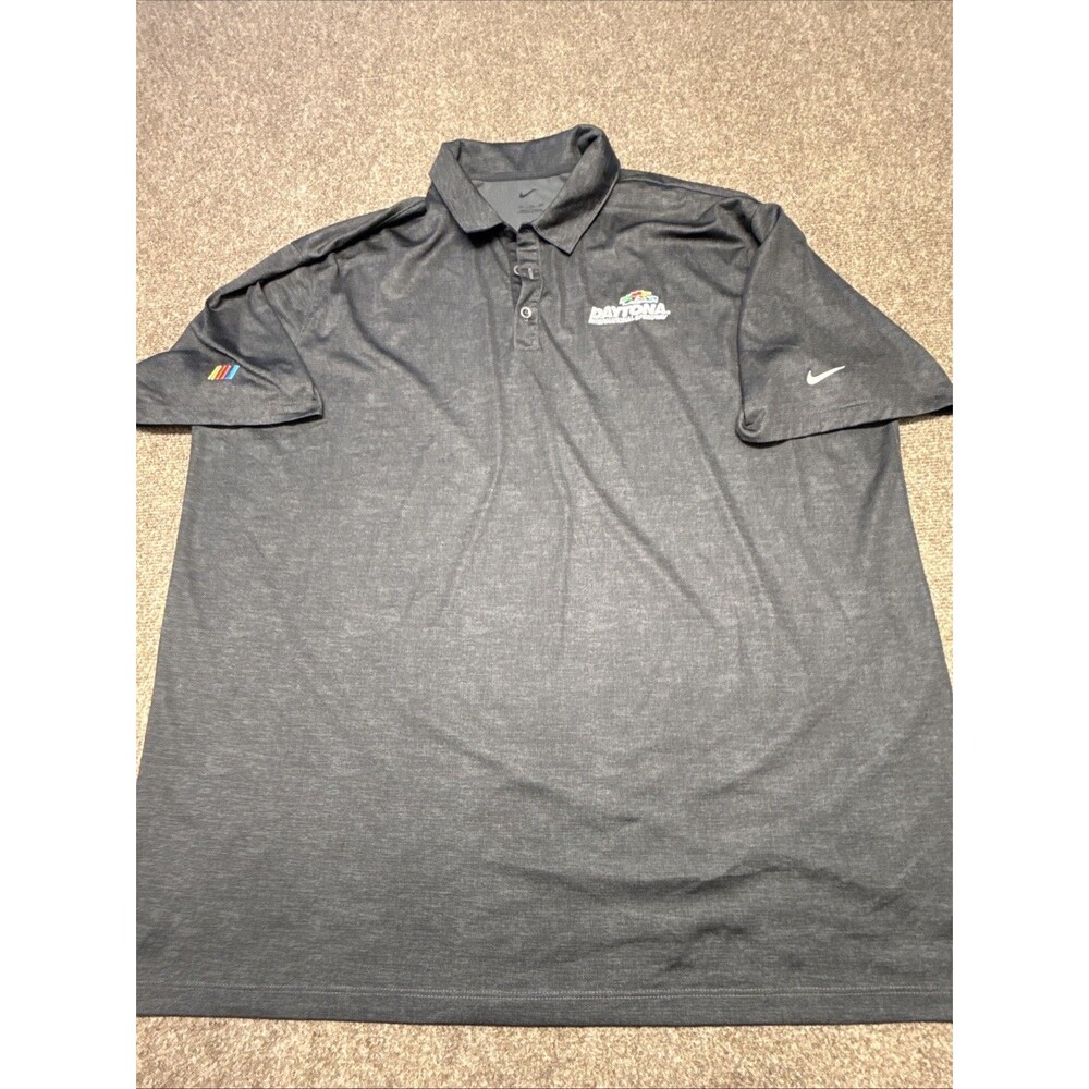 Nike Polo Shirt Daytona International Speedway Logo Men’s XXL Charcoal Gray